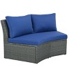 Outdoor Sofa Set, PE Wicker Sofa With Cushions, Sectional Sofa Set for Free Combination, Multifunctional Table and Stools-Coolbibila - 4 of 4