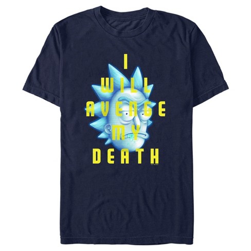 Men s Rick And Morty Hologram Rick I Will Avenge My Death T shirt