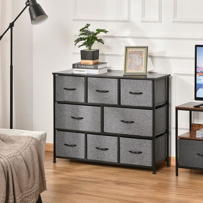 NicBex 5-Drawer Dresser with Fabric Drawers Closet Organizers and Storage with Steel Frame and Wooden Top for Bedroom, Living Room, Office