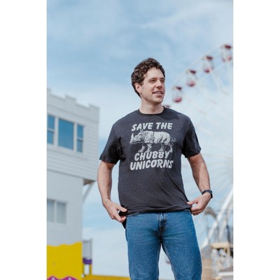 Мужские футболки Crazy Dog T-Shirts, Inc. Mens Funny T Shirts Save The Chubby Unicorns Sarcastic Rhino Graphic Novelty Tee for Men - Crazy Dog Men's T Shirt for Animal Lovers Black M — фото 4