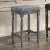 Rustic Wood Bar Stools with Upholstered Seats, Set of 2 - 26" Bar Stools - 4 of 4