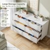 6 Drawer Dresser for Bedroom with Gold Handles, Modern Wooden Chest of Drawers and Storage Organizer for Living Room, Entryway, or Hallway - 4 of 4