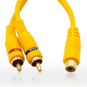 GSI Y-Adapter RCA 2-Male to 1-Female Splitter Gold-Plated – GNA2M – Yellow - 1 of 4