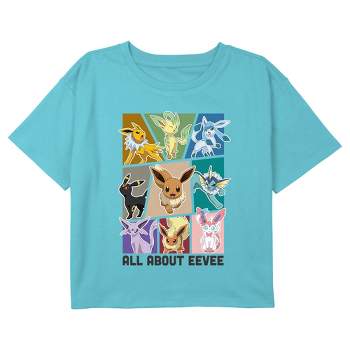 Girl's Pokemon All About Eeveelutions Crop Top T-Shirt