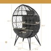VisioGear Egg Chairs, Patio Egg Chair with Cushion and Pillow, Oversized Large Egg Chairs for Porch, Gray, 40.6*"30.3*"58.5" - 3 of 4