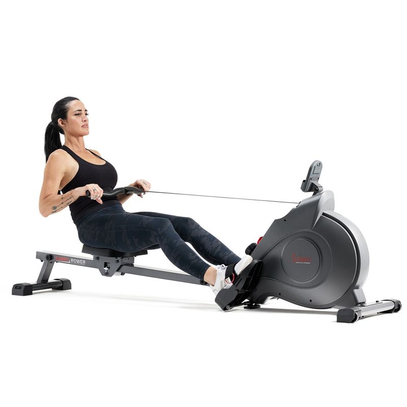 Sunny Health &#38; Fitness Smart Compact Foldable Magnetic Rowing Machine - Black, 3 of 11