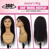 Jessie's Wig 10 Inch Deep Wave Lace Front Wig 13X4 Lace Natural Black 1 Pc/Pack - 3 of 4