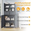 Hyleory Modern MDF Storage Cabinet with Adjustable Shelves - Versatile & Durable Home Organizer - 3 of 4