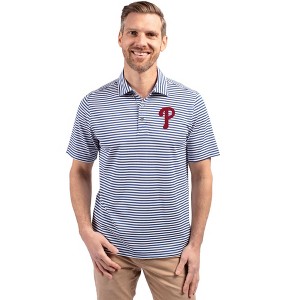 Philadelphia Phillies Cutter & Buck Virtue Eco Pique Stripe Recycled Mens Big and Tall Polo - 1 of 1