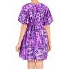 LA LEELA Women's Summer Loose Swing Swimsuit Cover Ups Vacation Swim Beach Dress Tops X-Large-XX-Large Purple, Floral - 4 of 4