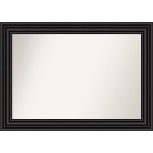 Amanti Art 42"x30" Non-Beveled Colonial Bathroom Wall Mirror Black: Modern Style, Polystyrene Frame, Wall Mounted - image 1 of 4