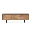 52" TV Console Table with Storage, Handcrafted Design, and Unique Spalted Finish - 2 of 4