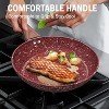 KOCH SYSTEME CS  Nonstick Frying Pan 12inch with Lid , Non Stick Frying Pan with Non-Toxic Coating, Small Skillet with Lid,  Red - 4 of 4