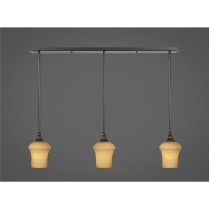 Toltec Lighting Any 3 - Light Chandelier in  Dark Granite with 5.5" Zilo Cayenne Linen  Shade - 1 of 1