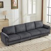 Beautyolove 4 - Piece 116.5" Modular Upholstered Sectional Sofa with Hidden Storage, Removable Cushions and Washable Covers - 3 of 4