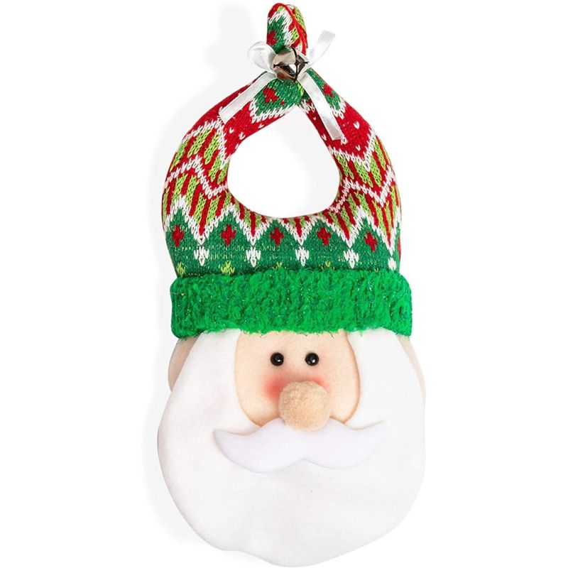 Juvale 2 Pack Snowman and Santa Claus Door Hangers for Christmas Holiday Decorations (7 x 12 in), 4 of 9