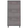vidaXL Shoe Cabinet Light Grey Solid Pine Wood, Engineered Wood, Plastic Medium - Light Gray - 3 of 4