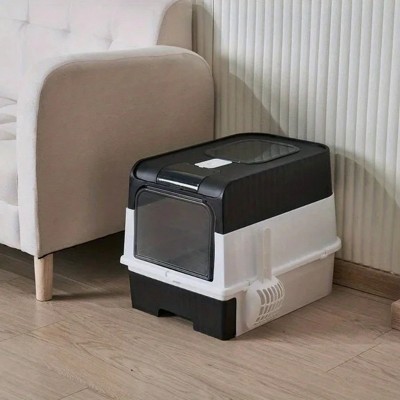 LunaLulinlk Large enclosed litter box with drawer and top outlet