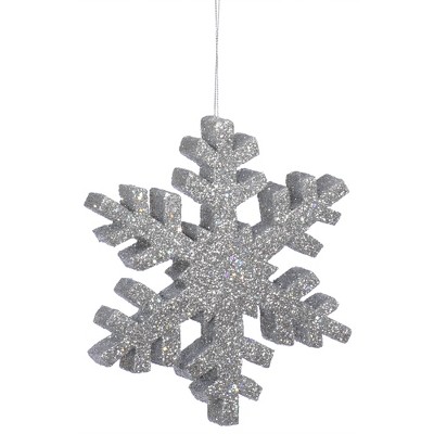 Northlight 11.75 Silver Glitter Drenched Snowflake Christmas Ornament :  Target