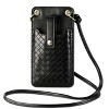 Reiko Leather Crossbody Phone Wallet Large Purse In Black（7.0 INCH) - 3 of 4