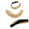 Unique Bargains Women's Fashion Non Slip Straw Cross Headband Khaki 1Pc - 4 of 4