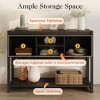 RoyalCraft Farmhouse Entryway Console Table with Storage Shelves, Sliding Barn Door and Spacious Tabletop for Living Room or Foyer, Dark Grey - 3 of 4