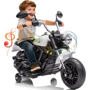 12V Electric Motorcycle for Kids, 3-Wheel Ride On Toy w/Detachable Training Wheels, Soft Start, Reverse, Headlight, Horn & Music - 1 of 4
