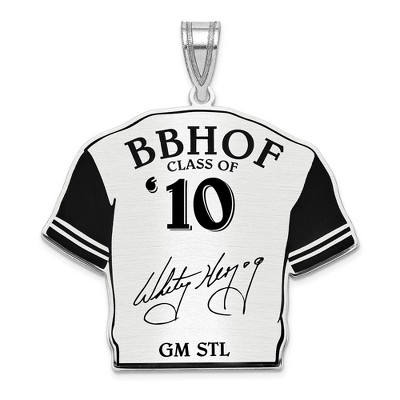 Black Bow Jewelry Sterling Silver Whitey Herzog Signature Enamel Jersey Pendant