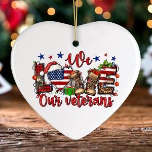 We Love Our Veterans Christmas Style Patriotic Military Ornament| OrnamentallyYou - 1 of 4