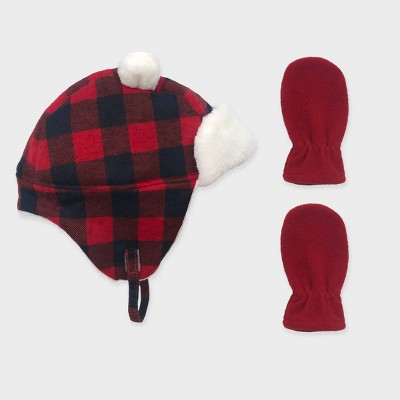 baby plaid trapper hat