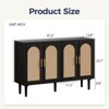 FONTOI 47.2" Storage Cabinet, Sideboard Cabinet with Round Handles, Buffet Cabinet with 4 Doors for Kitchen, Dining Room, Multicolored, 47.2*13.8*29.9 - 2 of 4