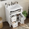 CIPACHO 24" White Bathroom Vanity with Sink - Solid Wood & MDF, 1 Flip Drawer, 2 Drawers & Adjustable Shelf - 4 of 4