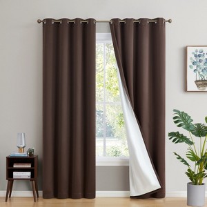 HLC.ME Dakota 100% Blackout Thick Thermal Insulated Energy Efficient Heat Blocking Curtains Grommet Panels, Set of 2 - 1 of 4