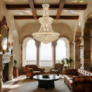 GDFStudio Winston Modern 32-Inch Crystal Chandelier Ceiling Light with 21 LED Bulbs and Adjustable Chain - 1 of 4