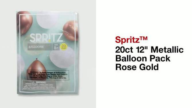 20ct 12&#34; Metallic Balloon Pack Brown - Spritz&#8482;, 2 of 12, play video