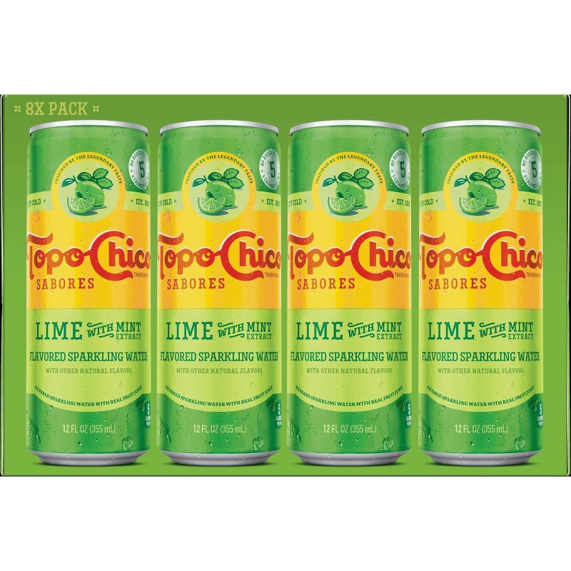 Topo Chico Sabores Lime Mint Sparkling Water - 8pk/12 fl oz Cans, 4 of 5