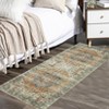 Washable Soft Rug Vintage Distressed Rug Low Pile Thin Rug Non Slip Non Shedding Accent Throw Rug for Dining Room Bedroom - 2 of 4