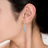 Pompeii3 1 1/8ct Lab Created Diamond Hoops Dangle Pear Shape 18K White Gold 1 1/4" Tall - 4 of 4