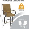 Set of 2 Counter Height Swivel Bar Chairs with High Back, Outdoor Patio Bar Stools for Backyard, Porch, Garden, or Balcony Use - 2 of 4
