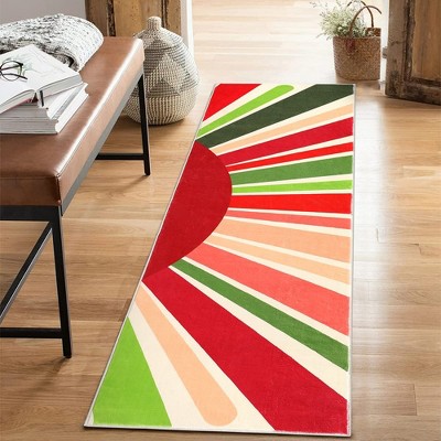 Modern Washable Area Rug Sunrise Colorful Indoor Throw Carpet for Living Room Bedroom