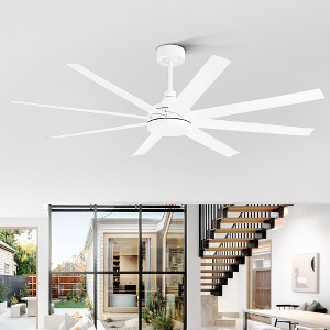 Airsurfer 72  8- Blade DC Motor Windmill No Lights Ceiling Fan with Remote Control - 1 of 4