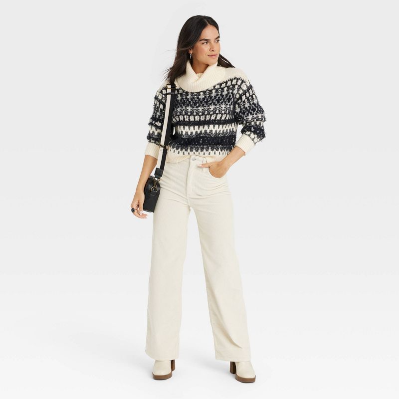 Women's Turtleneck Pullover Sweater - Universal Thread™ Jacquard, 3 of 10