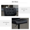 Black Adjustable Bar Height Stools Set of 2 with Thick Cushions and Metal Footstools for Home Bars - 4 of 4