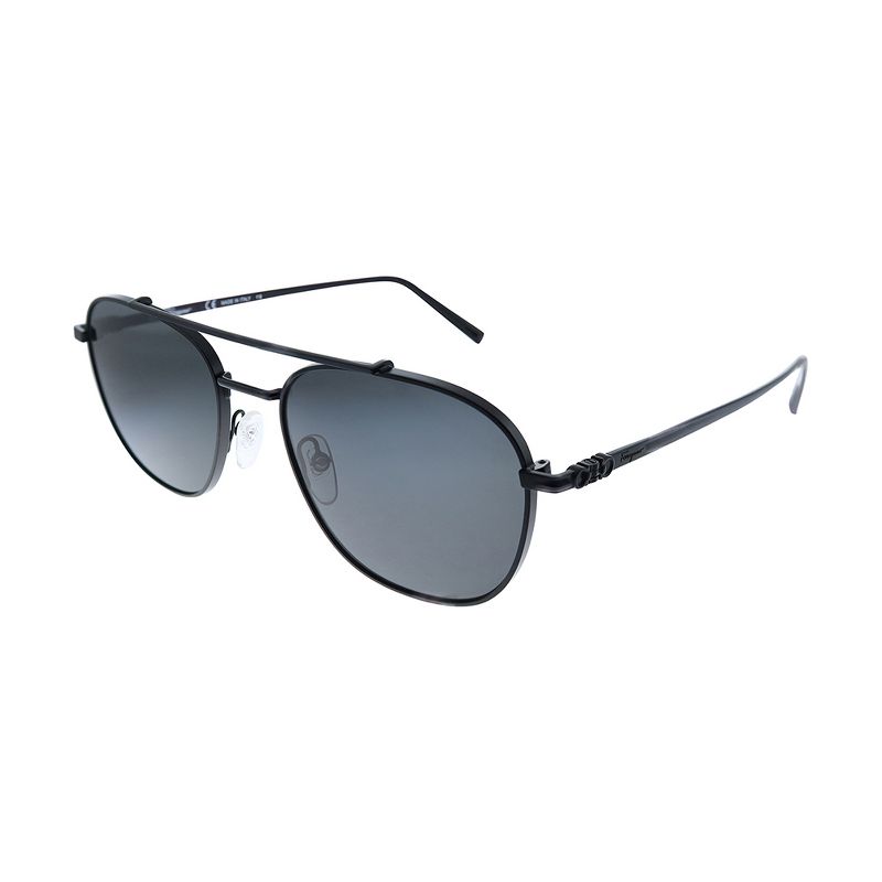 Salvatore Ferragamo SF 200S 002 Unisex Aviator Sunglasses Black 54mm, 1 of 4