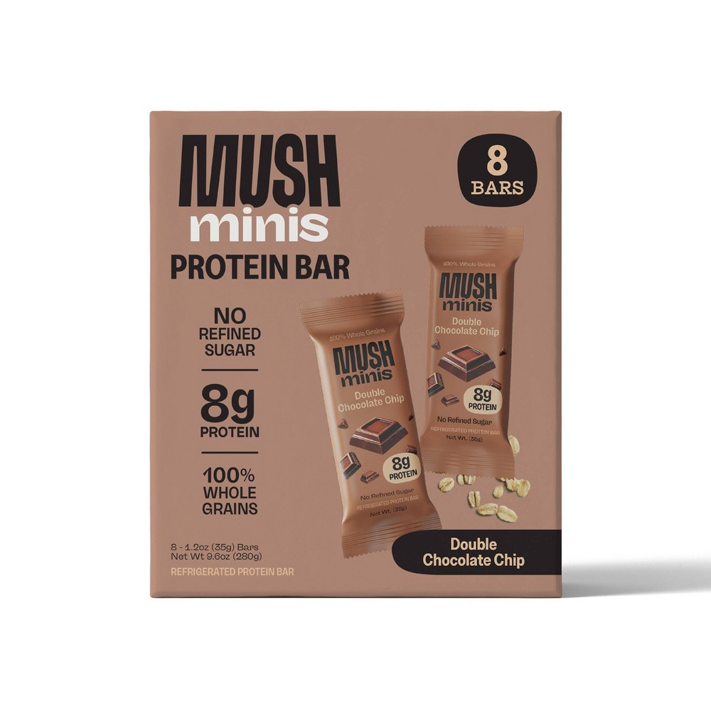 MUSH Double Chocolate Chip Mini Protein Bars - 9.6oz/8ct
