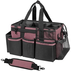 Wearable Cleaning Caddy Organizer with Handle & Shoulder Straps, Tool Bag with 4 Foldable Dividers for Under Sink & Car Cleaning - 1 of 4
