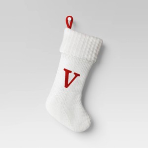 Knit Monogram Christmas Stocking White - Wondershop™ - 1 of 3