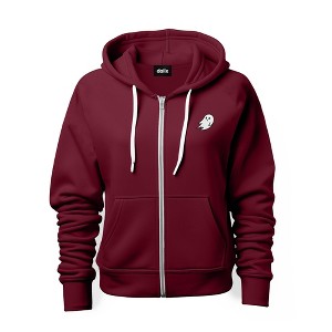 Dalix Ghost Embroidered Zip Hoodie Fleece Long Sleeve Pocket Warm Soft Mens - 1 of 4