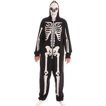 #followme Mens One Piece Skeleton Adult Onesie Hooded Pajamas