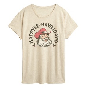 Women's - Instant Message - Happyee Hawlidays Short Sleeve Graphic T-Shirt - 1 of 4
